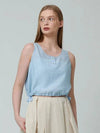 Soft see-through string sleeveless blouse blue - PINBLACK - BALAAN 2