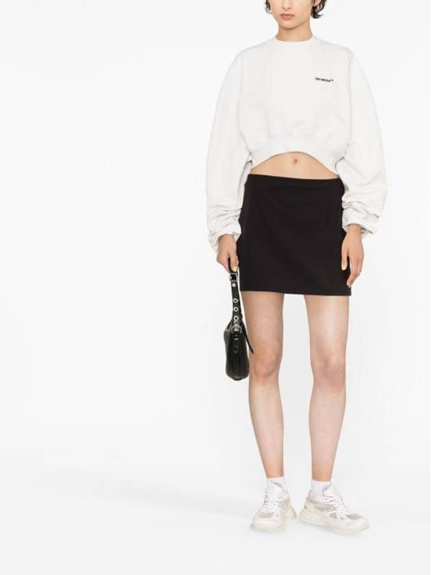 Logo Cropped Sweatshirt White - OFF WHITE - BALAAN 3