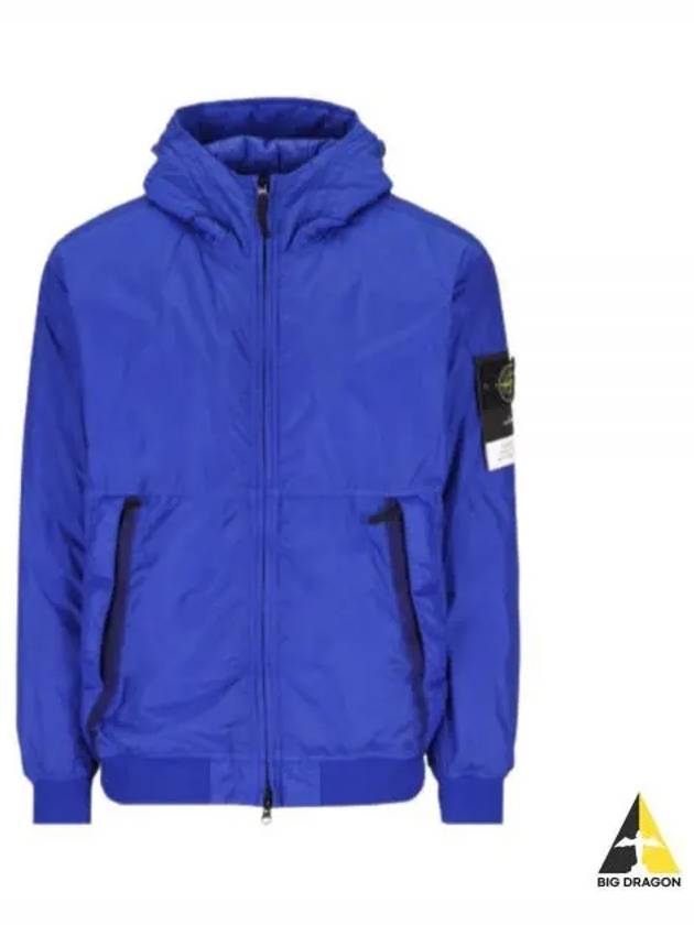 Men's Garment Dyed Crinkle Reps Recycled Nylon Primaloft TC Hooded Jacket Ultramarine Blue - STONE ISLAND - BALAAN 2
