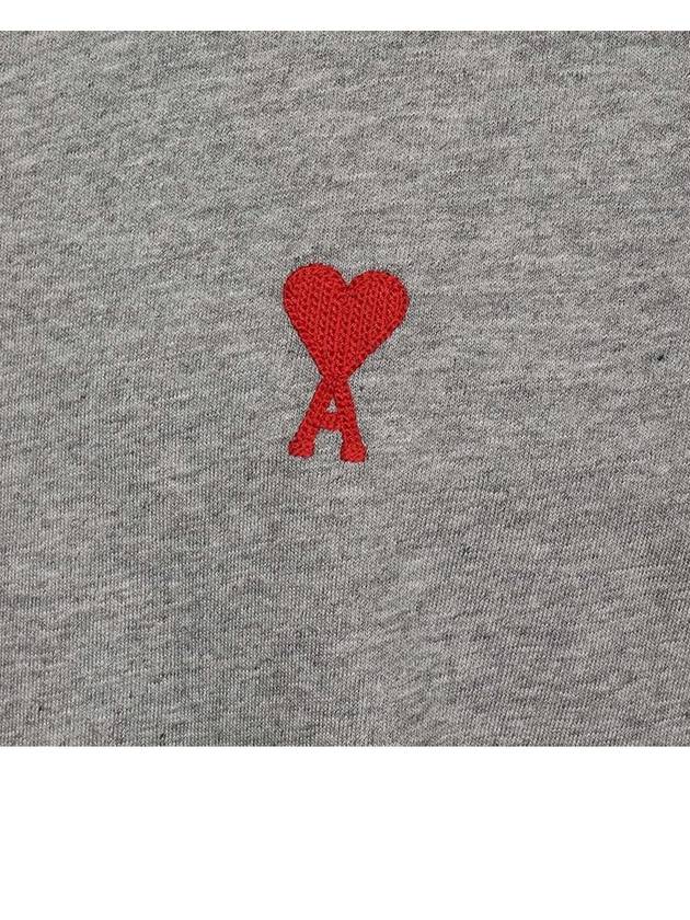 Small Heart Logo Short Sleeve T-Shirt Heather Grey - AMI - BALAAN 6