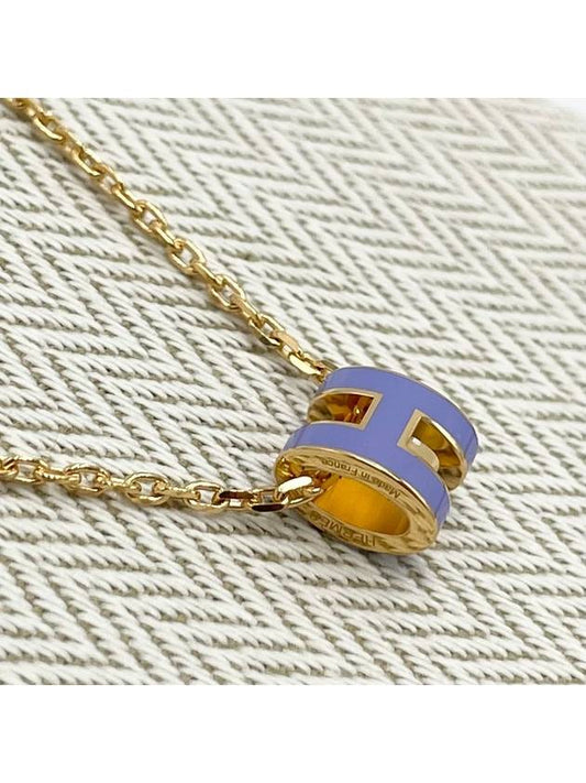 Mini Pop H Pendant Necklace Gold Lilas - HERMES - BALAAN 2