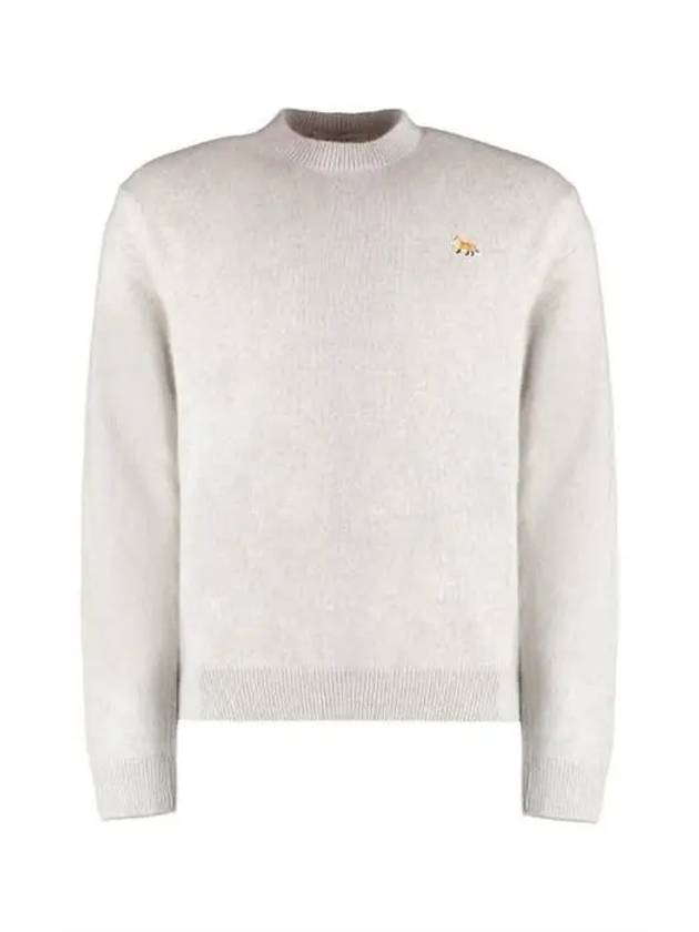 Baby Fox Patch Regular Knit Top Light Grey Melange - MAISON KITSUNE - BALAAN 2