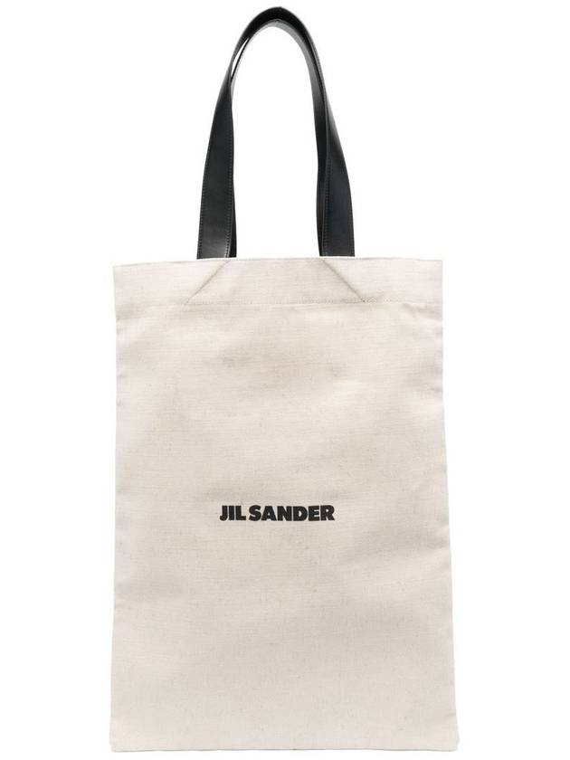 Logo Large Canvas Tote Bag Natural - JIL SANDER - BALAAN 2