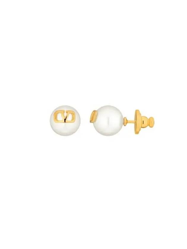 Valentino 3W2J0E35 UXM 0O3 J0E35 Garavani V logo pearl earrings - RED VALENTINO - BALAAN 2