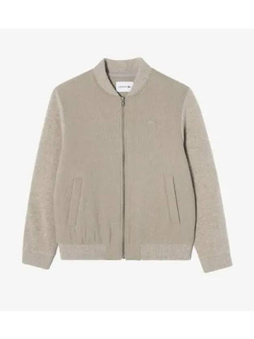 Men s Stadium Neck Wool Hybrid Jacket Beige - LACOSTE - BALAAN 1