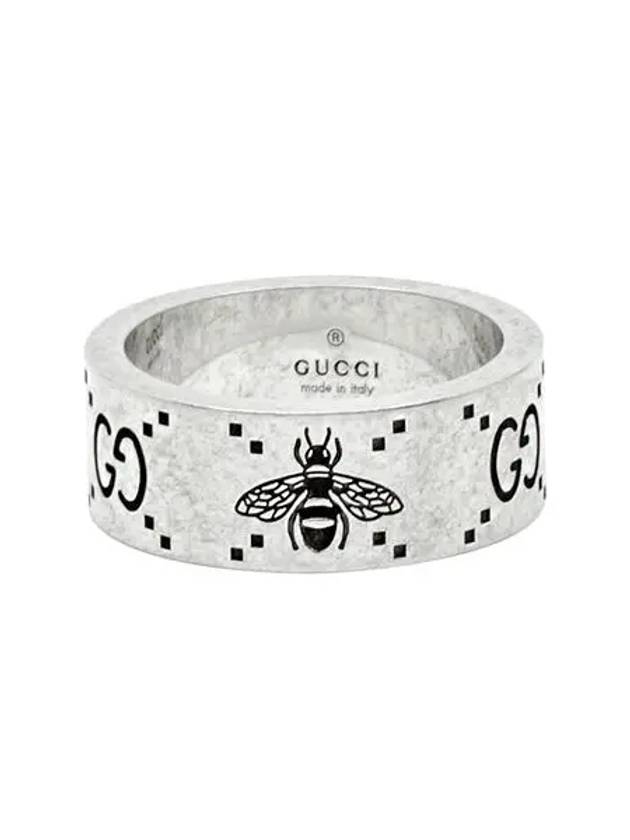 GG Bee Engraved Wide Ring YBC728304001 Silver - GUCCI - BALAAN 2