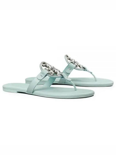 Women's Metal Miller Soft Flip Flops Light Blue - TORY BURCH - BALAAN 2