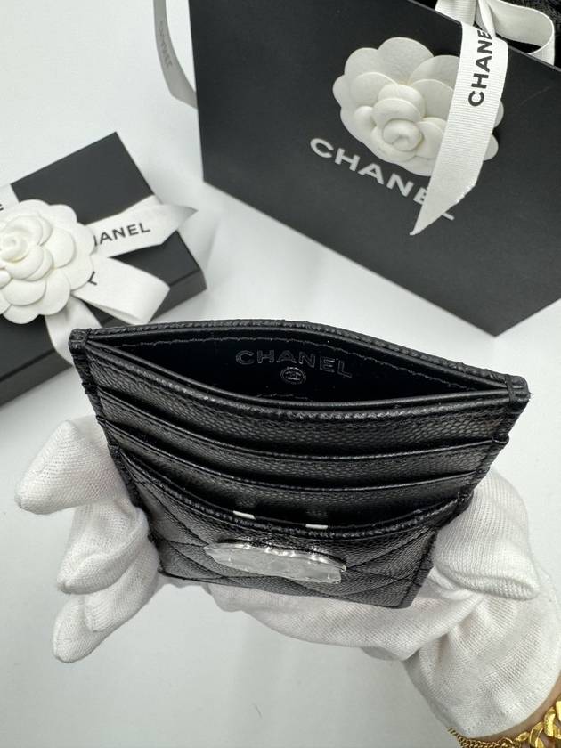 Women's CC Logo Coco Card Holder Caviar Black AP3835 - CHANEL - BALAAN 4