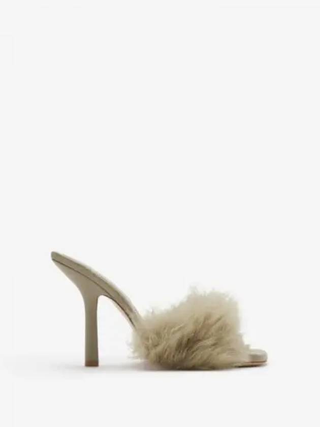 B Minnie Shearling Mule Heel Field - BURBERRY - BALAAN 2