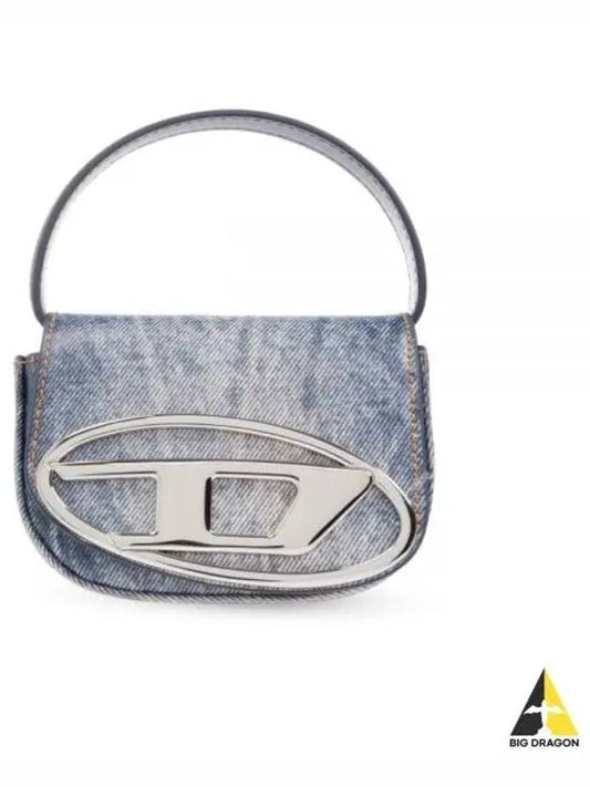 1DR Denim Print Leather Mini Bag Blue - DIESEL - BALAAN 2