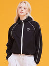 Women s Windbreaker Jacket Jumper MC Line Hooded Black MCFW24OT2 - MACKY - BALAAN 1