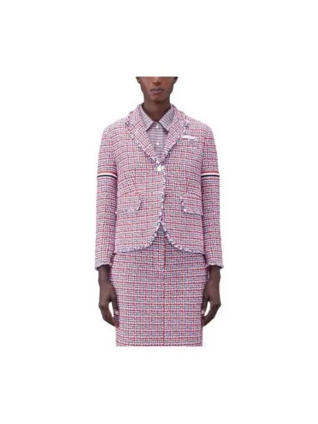 Check Pattern Tweed Jacket Red - THOM BROWNE - BALAAN 2