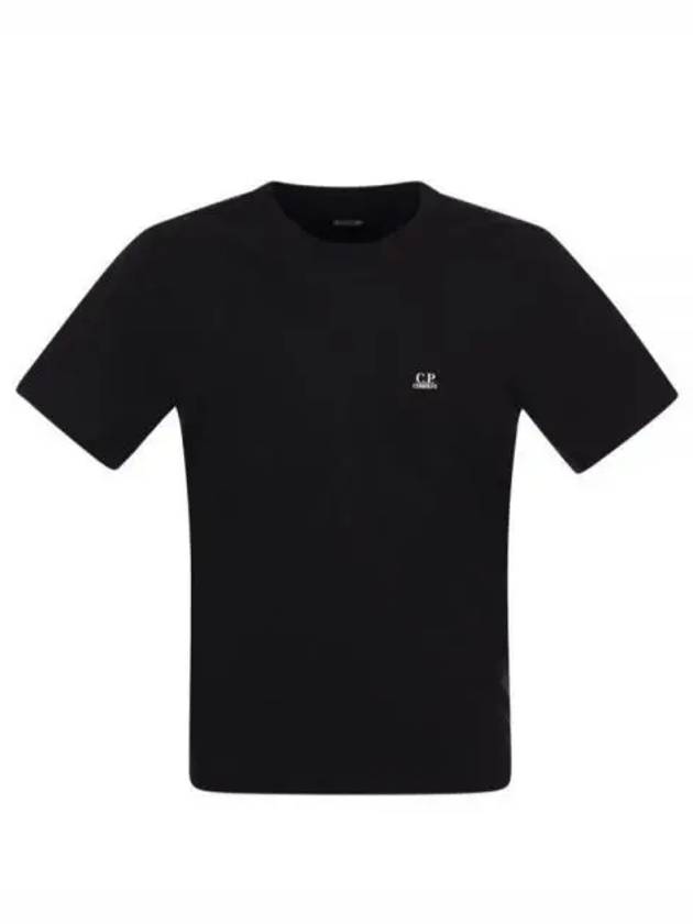 Jersey Small Logo Cotton Short Sleeve T-Shirt Black - CP COMPANY - BALAAN 2