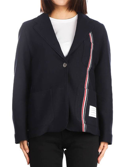 Stripe Detail Cotton Jacket Navy - THOM BROWNE - BALAAN 2