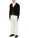 Low Rise Cotton Straight Pants White - THOM BROWNE - BALAAN 3