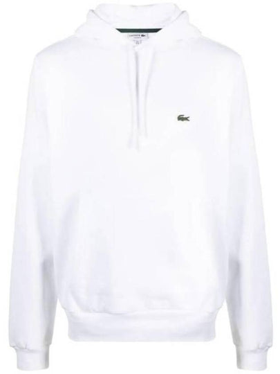 Logo Patch Organic Cotton Hoodie White - LACOSTE - BALAAN 2