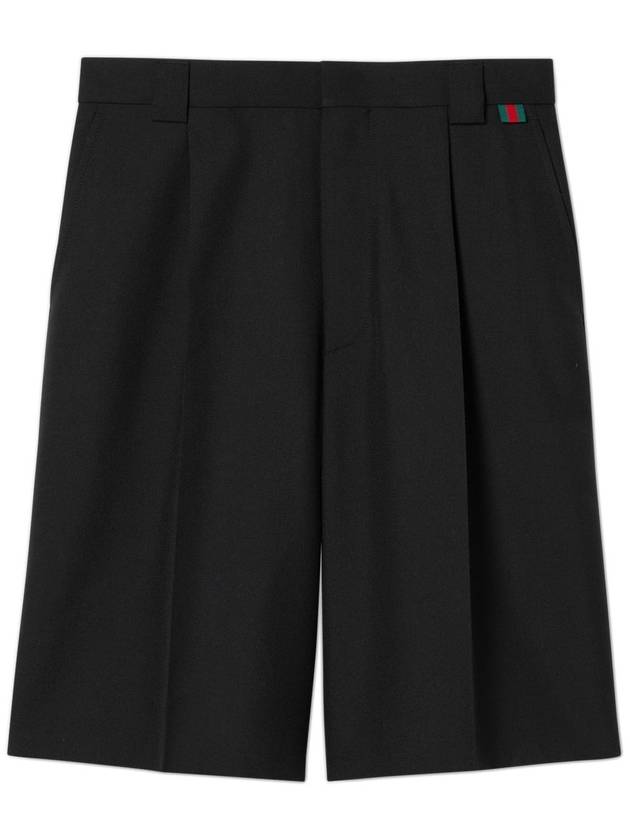 Web wool blend shorts black - GUCCI - BALAAN 1