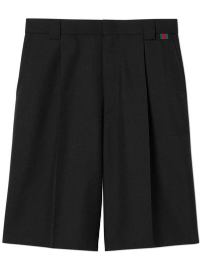 Web Wool Blend Shorts Black - GUCCI - BALAAN 2