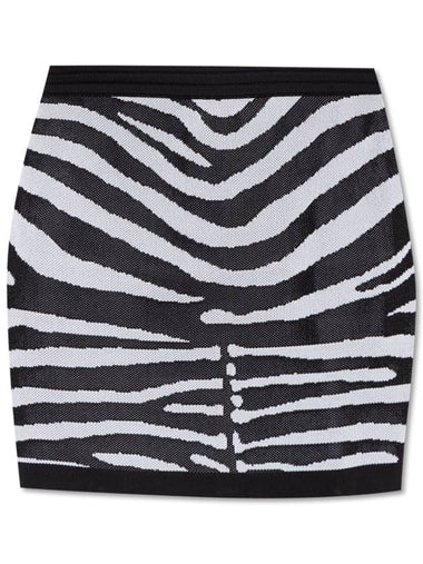 Balmain Animal Print Skirt, Women's, Black - BALMAIN - BALAAN 1