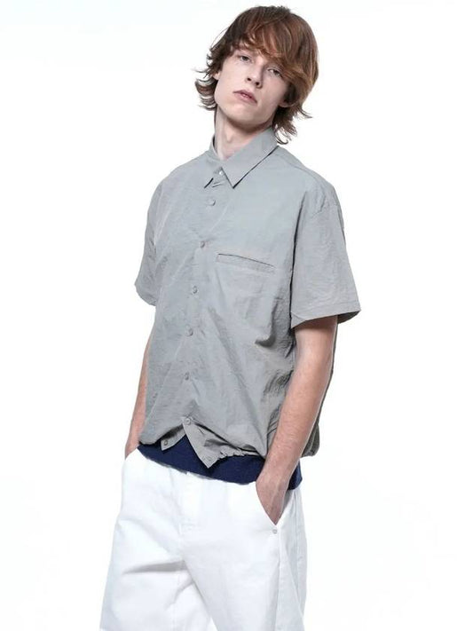 Men s SSHS LG seersucker string half shirt light gray - CHANCE'S NOI - BALAAN 1