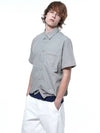 Men s SSHS LG seersucker string half shirt light gray - CHANCE'S NOI - BALAAN 7