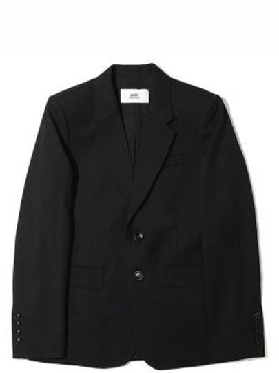 Single Breasted Blazer Jacket Black - AMI - BALAAN 2