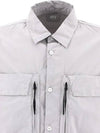 Cotton Popeline Over Long Sleeve Shirt Grey - CP COMPANY - BALAAN 4