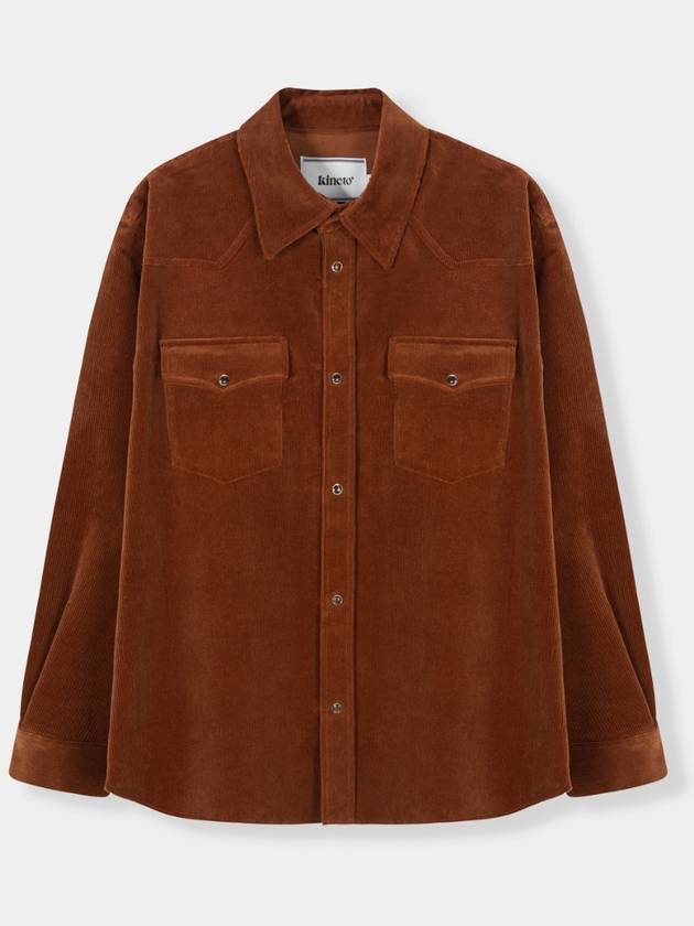 Western Corduroy Shirt Cinnamon Brown - KINETO - BALAAN 3