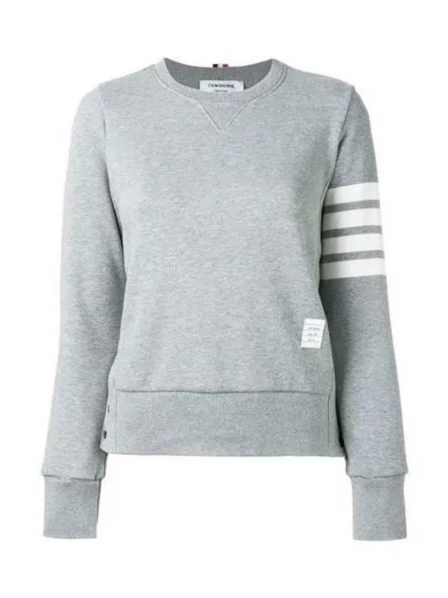 Engineered 4 Bar Stripe Loopback Jersey Knit Crewneck Sweatshirt Light Grey - THOM BROWNE - BALAAN 2