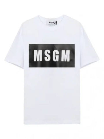 Box Logo Short Sleeve T Shirt Women s Tee - MSGM - BALAAN 1