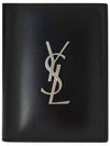 Men's Silver Monogram Fold Half Wallet Black - SAINT LAURENT - BALAAN 2