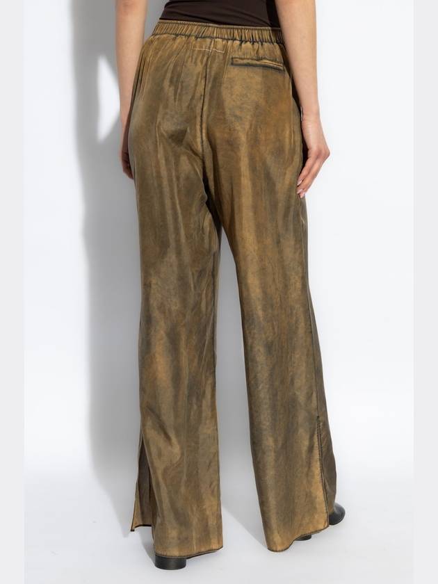 MM6 Maison Margiela Silk Loose-fit Trousers, Women's, Beige - MAISON MARGIELA - BALAAN 4