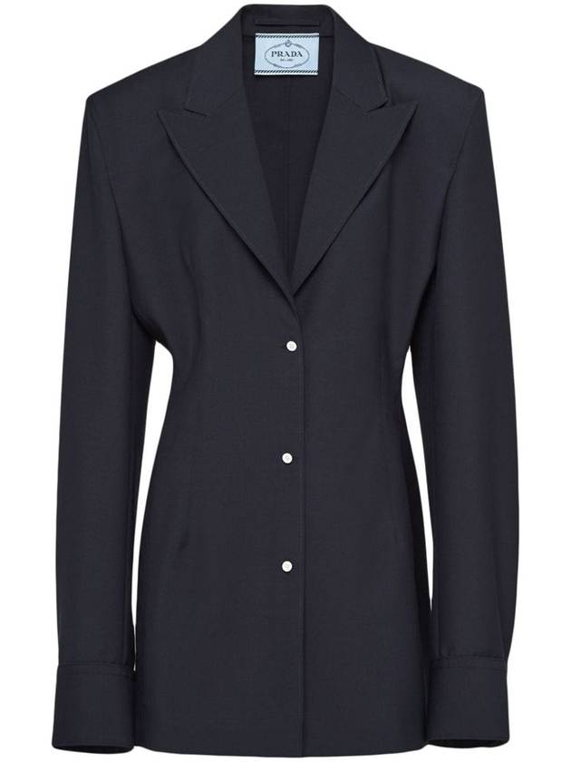 Single breasted mohair jacket navy - PRADA - BALAAN 2