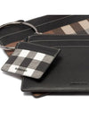 Check Triple Leather Clutch Bag Brown - BURBERRY - BALAAN 5