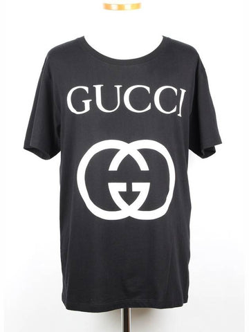 GG logo short sleeve t shirt black S - GUCCI - BALAAN 1