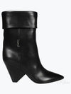 Nikki Ankle Middle Boots Black - SAINT LAURENT - BALAAN 2