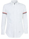 Oxford Striped Grosgrain Armband Classic Long Sleeve Shirt White - THOM BROWNE - BALAAN 2