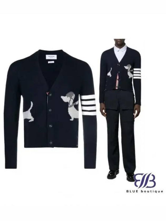 Hector 4 Bar Stripe Cardigan Black - THOM BROWNE - BALAAN 2