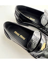 Brushed Leather Penny Loafers Black - MIU MIU - BALAAN 8