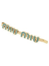 Enamel Metal Hair Clip Gold Green - MIU MIU - BALAAN 2