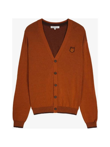 Bold Fox Head Cotton Cardigan Tobacco - MAISON KITSUNE - BALAAN 1