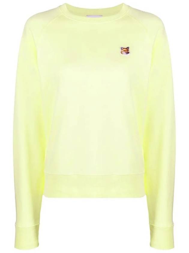 Women's Fox Head Patch Cotton Sweatshirt Light Yellow - MAISON KITSUNE - BALAAN 2