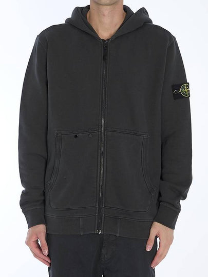 Logo Patch Zip-Up Hoodie Dark Grey - STONE ISLAND - BALAAN 2