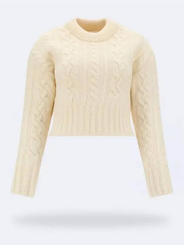 wool knit top white - AMI - BALAAN.