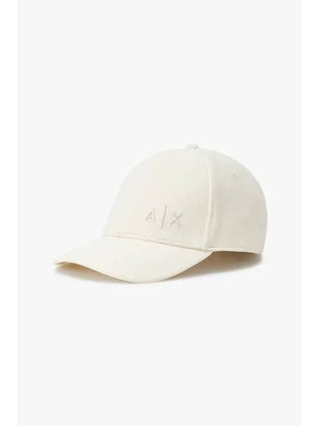 Men s Logo Embroidered Waffle Baseball Cap Off White - ARMANI EXCHANGE - BALAAN 1