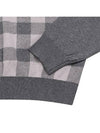 Men s front check pattern round neck sweater 2414GXKN GREY - BLACK&WHITE - BALAAN 4