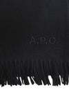 Signature Embroidered Logo Wool Muffler Black - A.P.C. - BALAAN 4