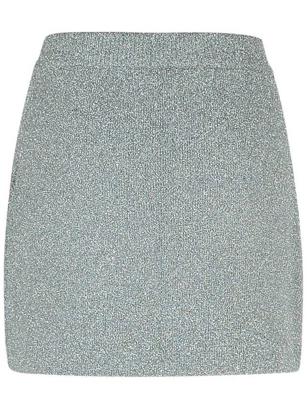 Ganni 'Sparkle' Silver Wool Blend Miniskirt - GANNI - BALAAN 3