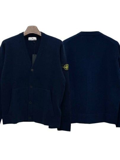 Men's Wappen Patch Button Cardigan Navy - STONE ISLAND - BALAAN 2