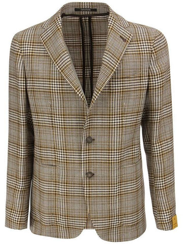 Cotton and Linen Tartan Jacket - TAGLIATORE - BALAAN 1